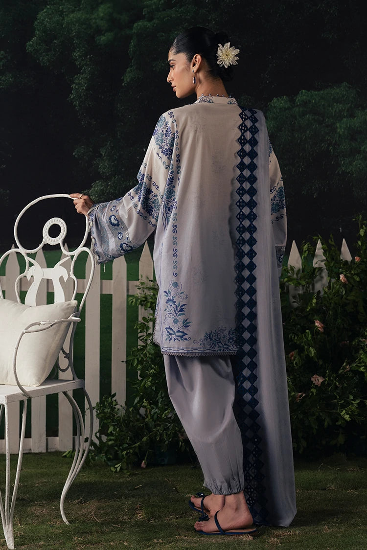 Picture of Cross Stitch - The Moonsoon Edit - Unstitched - Azure Bloom - Available at Raja Sahib