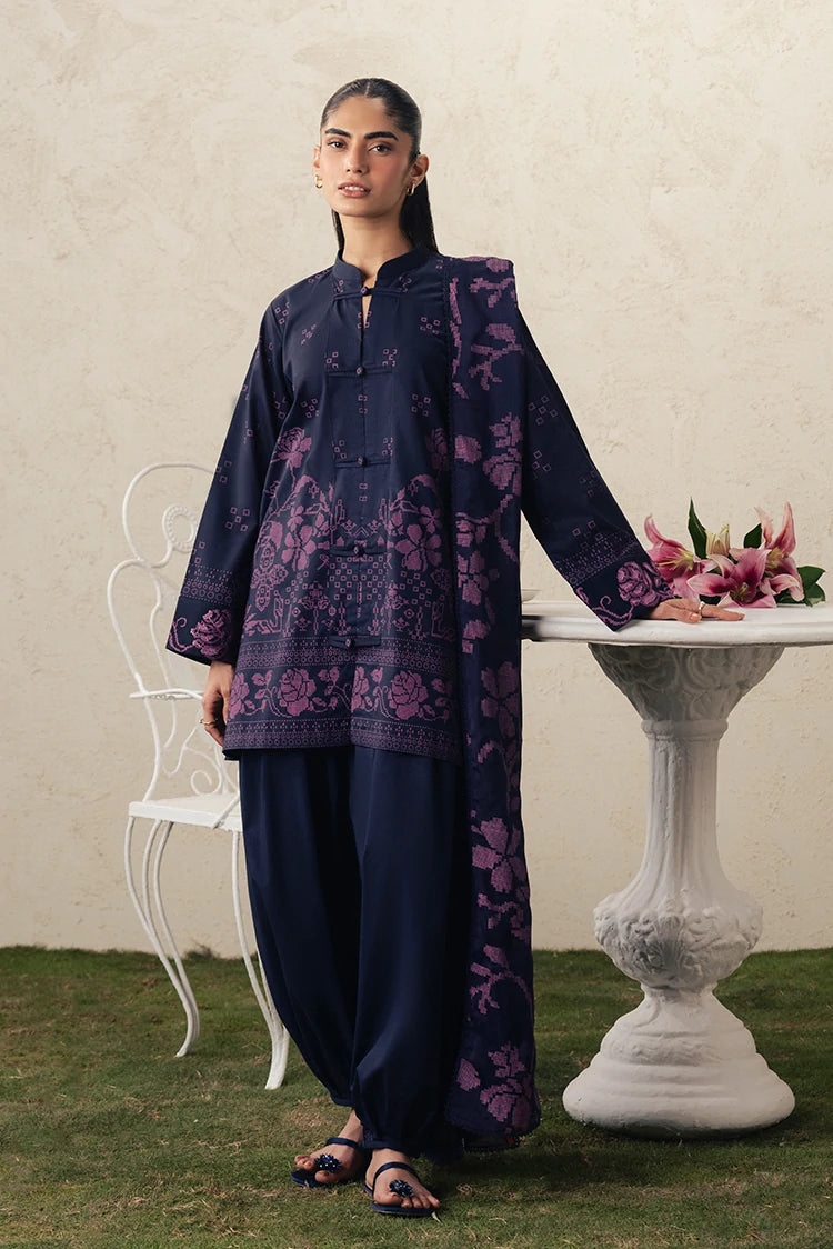 Picture of Cross Stitch - The Moonsoon Edit - Unstitched - Magenta Muse - Available at Raja Sahib