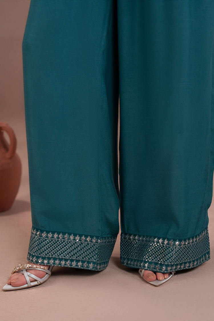 Picture of Cross Stitch - Lux Pret Edit - Mystic Teal - 2 Piece - Available at Raja Sahib