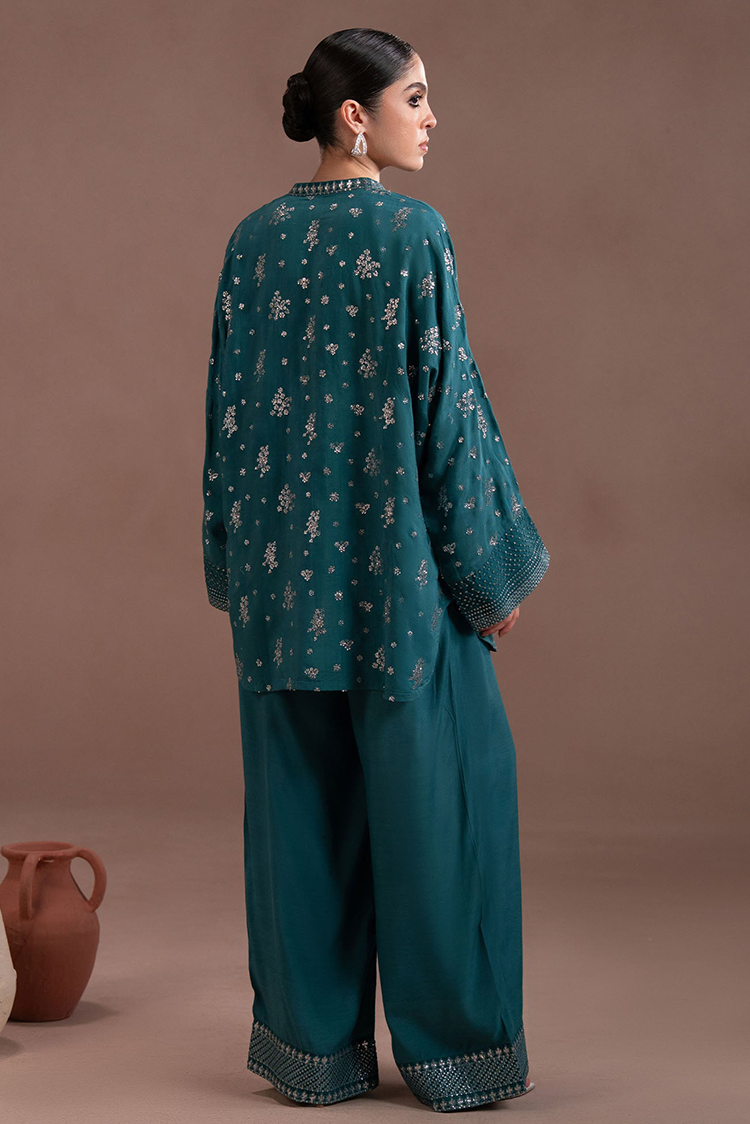 Picture of Cross Stitch - Lux Pret Edit - Mystic Teal - 2 Piece - Available at Raja Sahib