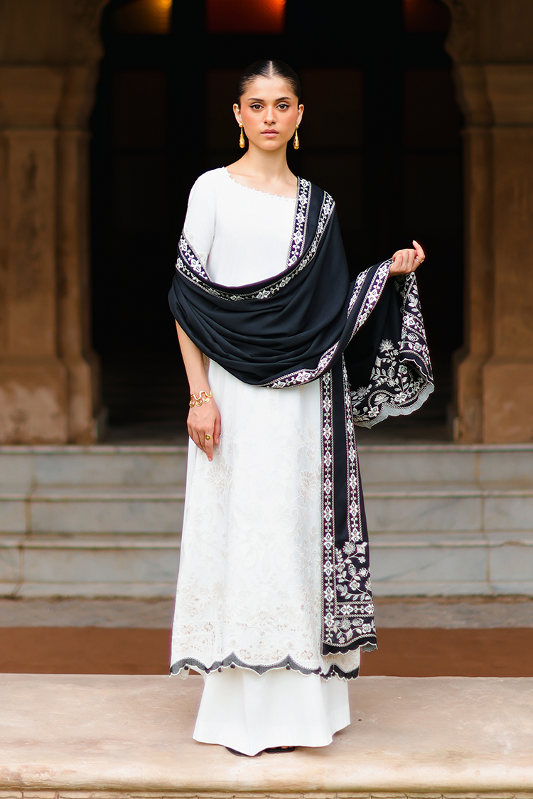 Picture of Cross Stitch - Print Satin Edit - Cloud Cream - Available at Raja Sahib
