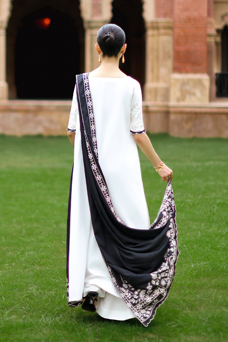Picture of Cross Stitch - Print Satin Edit - Cloud Cream - Available at Raja Sahib