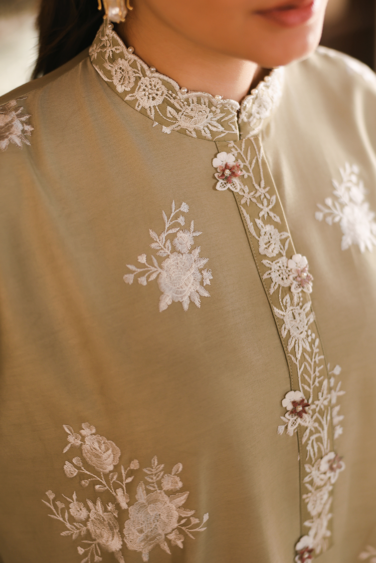 Picture of Cross Stitch - Print Satin Edit - Muted Sage - Available at Raja Sahib
