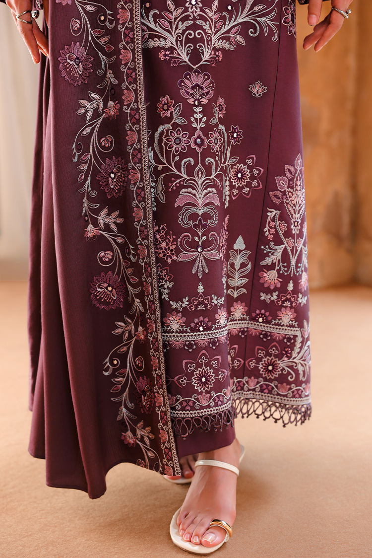 Picture of Cross Stitch - Print Satin Edit - Mulberry Brown - Available at Raja Sahib