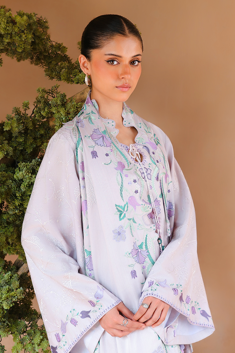 Picture of Cross Stitch - Print Satin Edit - Mauve Tint - Available at Raja Sahib