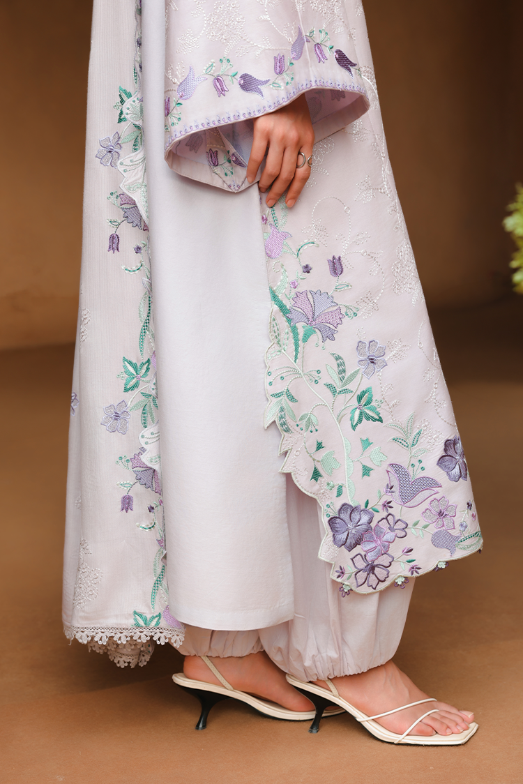Picture of Cross Stitch - Print Satin Edit - Mauve Tint - Available at Raja Sahib