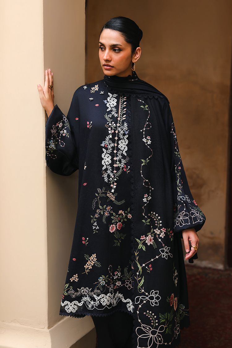 Picture of Cross Stitch - Print Satin Edit - Velvet Onyx - Available at Raja Sahib