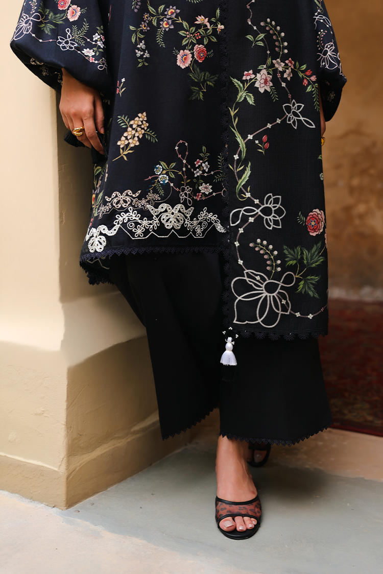 Picture of Cross Stitch - Print Satin Edit - Velvet Onyx - Available at Raja Sahib