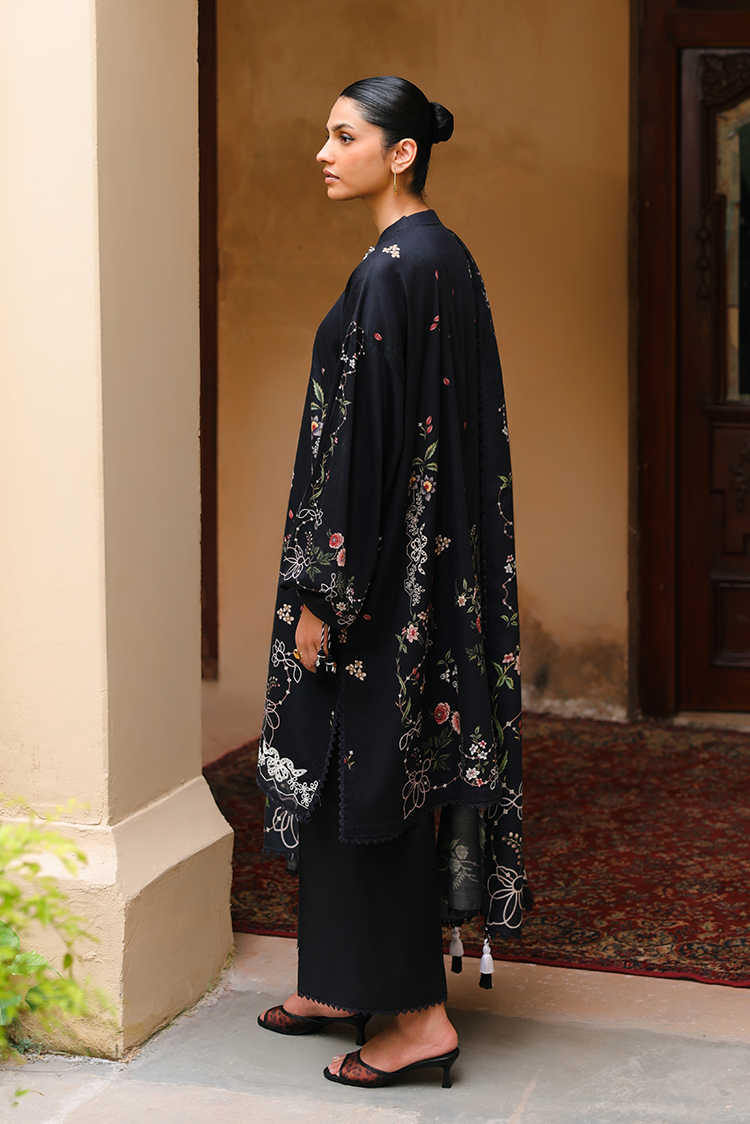 Picture of Cross Stitch - Print Satin Edit - Velvet Onyx - Available at Raja Sahib