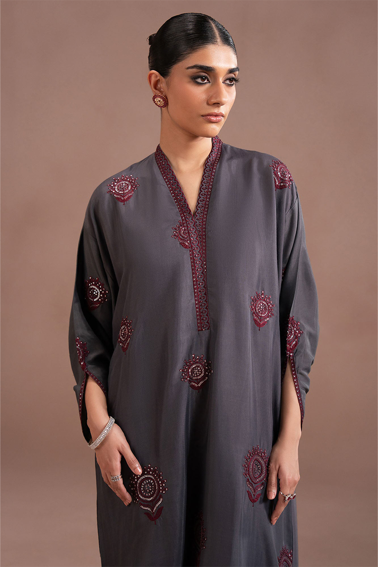Picture of Cross Stitch - Lux Pret Edit - Garnet Smoke - 2 Piece - Available at Raja Sahib