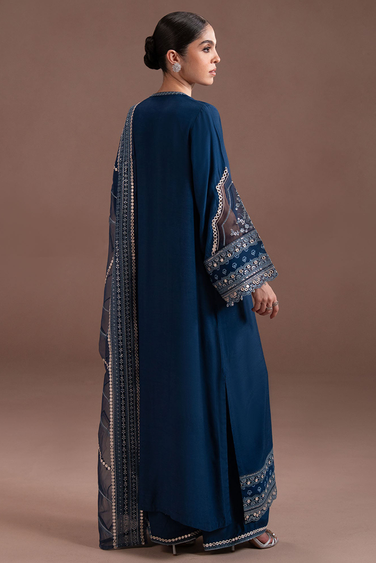 Picture of Cross Stitch - Lux Pret Edit - Cobalt Charm - 3 Piece - Available at Raja Sahib