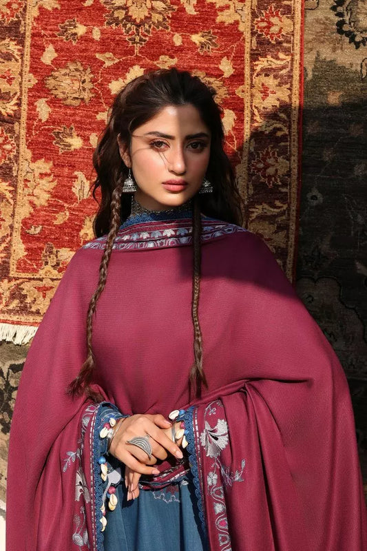 Picture of Cross Stitch - Ocean Reverie Khaddar Embroidered Suit - 3 Piece - Available at Raja Sahib