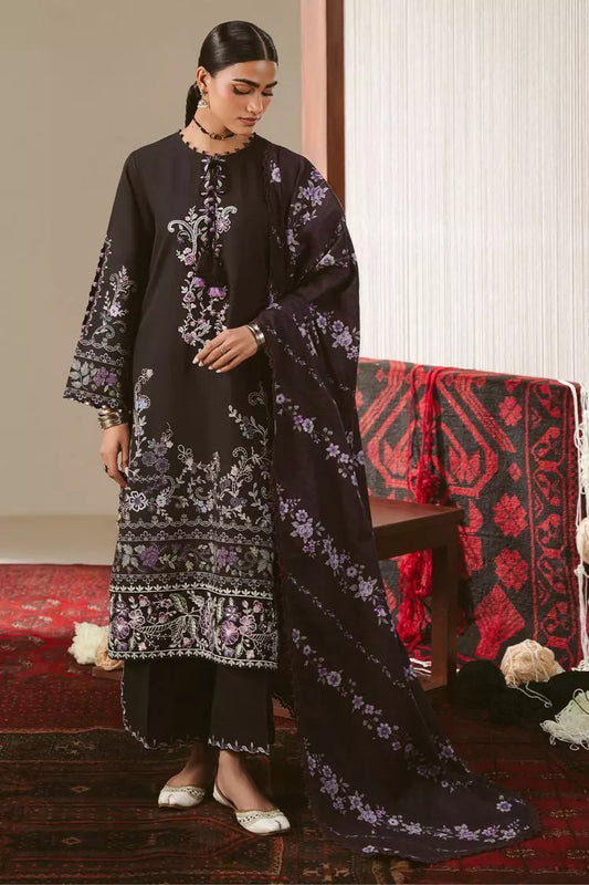Cross Stitch - Sable Floret Khaddar Printed Suit - 3 Piece