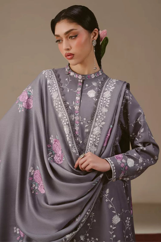 Picture of Cross Stitch - Violet Haze Linen Embroidered Suit - 3 Piece - Available at Raja Sahib