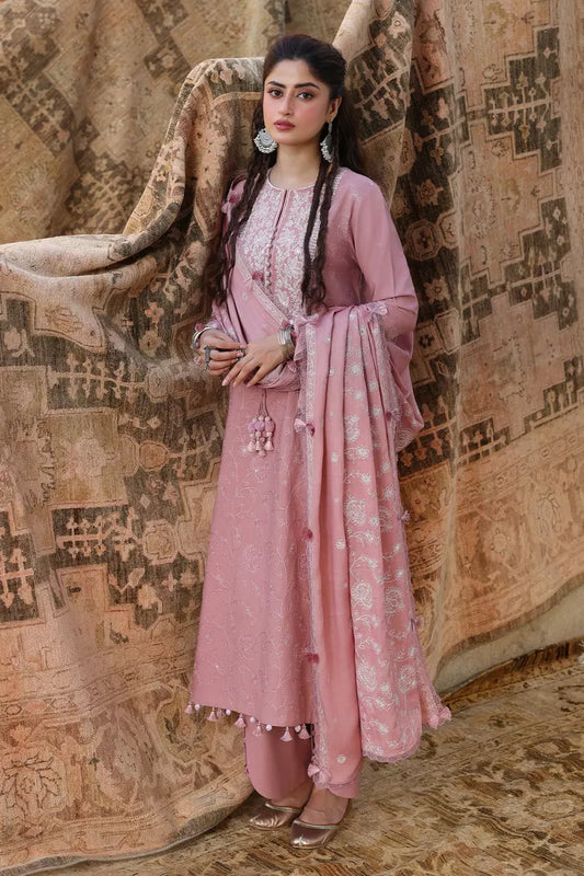 Cross Stitch - Rose Melody Linen Embroidered Suit - 3 Piece