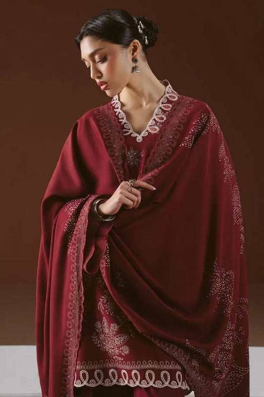 Picture of Cross Stitch - Scarlet Ink Linen Printed Suit - 3 Piece - Available at Raja Sahib
