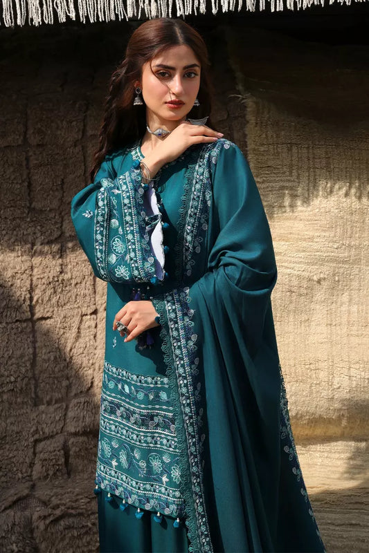 Picture of Cross Stitch - Indigo Muse Marina Embroidered Suit - 3 Piece - Available at Raja Sahib