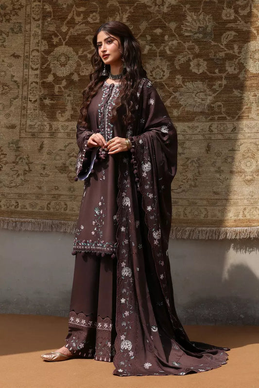 Cross Stitch - Deep Walnut Marina Embroidered Suit - 3 Piece