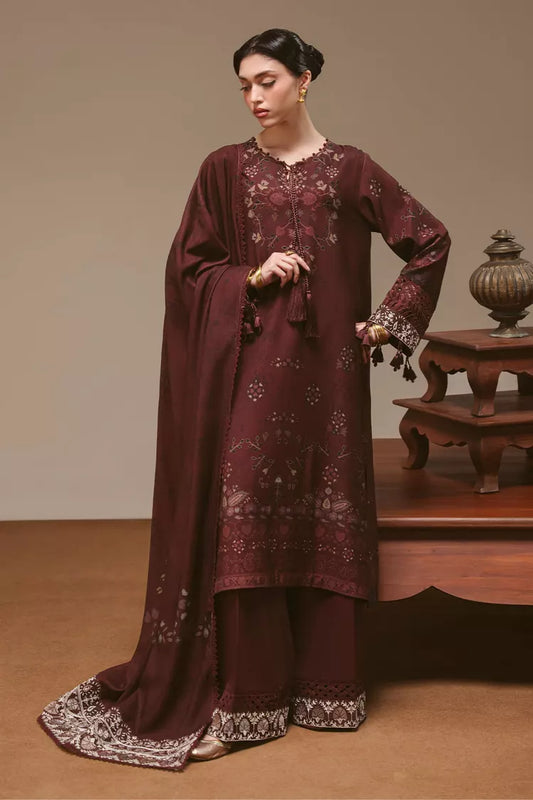 Cross Stitch - Tera Threads- 3Pc Marina Printed Suit - 3 Piece