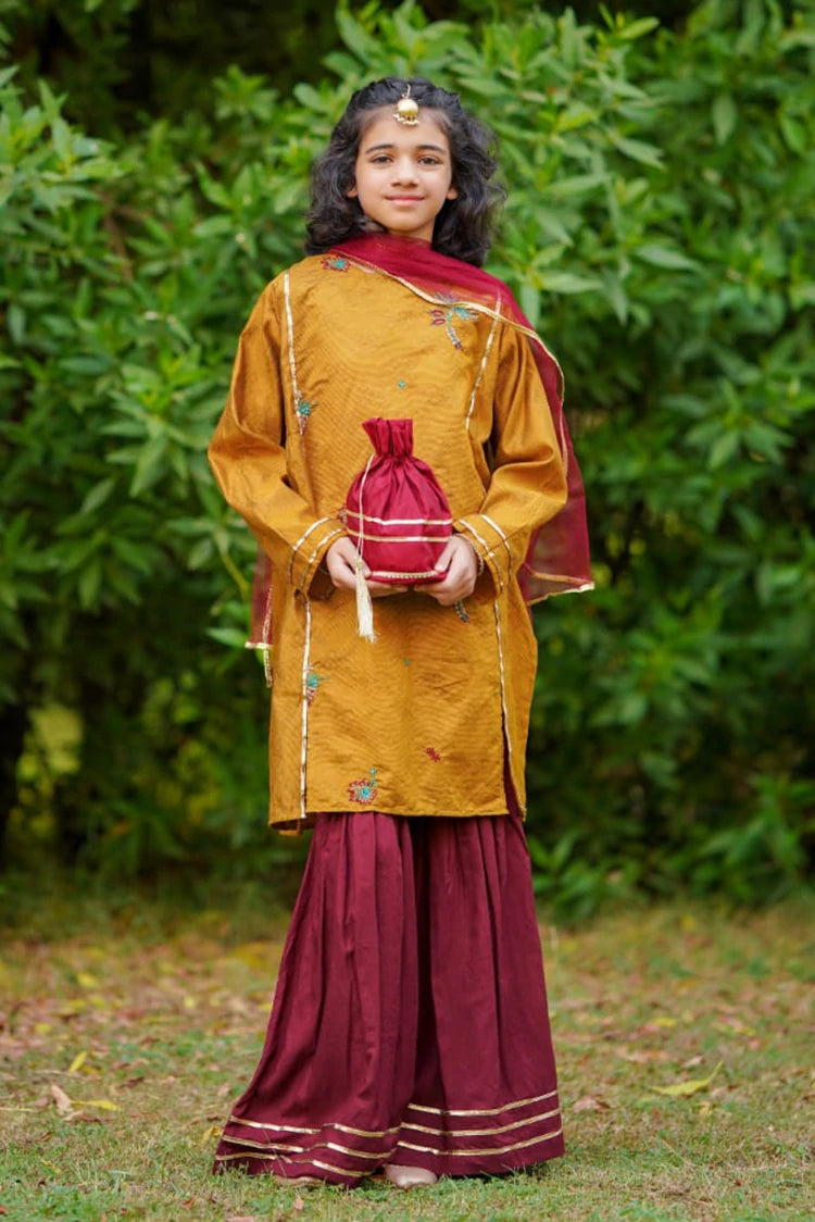 Picture of Abar - Farah Spring Bloom - 2 Piece - Joyful Mustard - Available at Raja Sahib