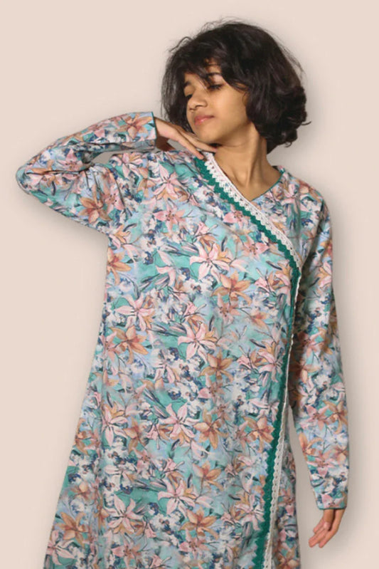 Picture of Abar - Spring Collection - 2 Piece - Elegant angarkha - Available at Raja Sahib