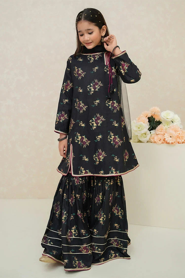 Picture of Modest - Girls Printed 3 Piece Rawsilk - Available at Raja Sahib