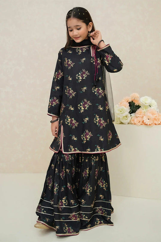 Picture of Modest - Girls Printed 3 Piece Rawsilk - Available at Raja Sahib