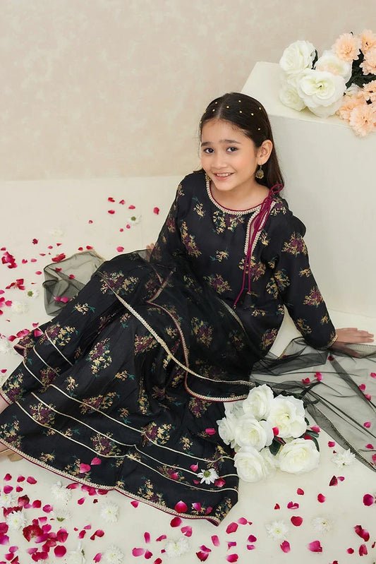 Picture of Modest - Girls Printed 3 Piece Rawsilk - Available at Raja Sahib