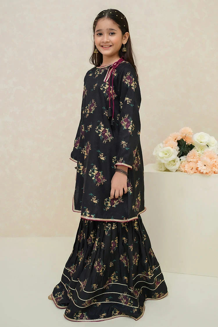 Picture of Modest - Girls Printed 3 Piece Rawsilk - Available at Raja Sahib