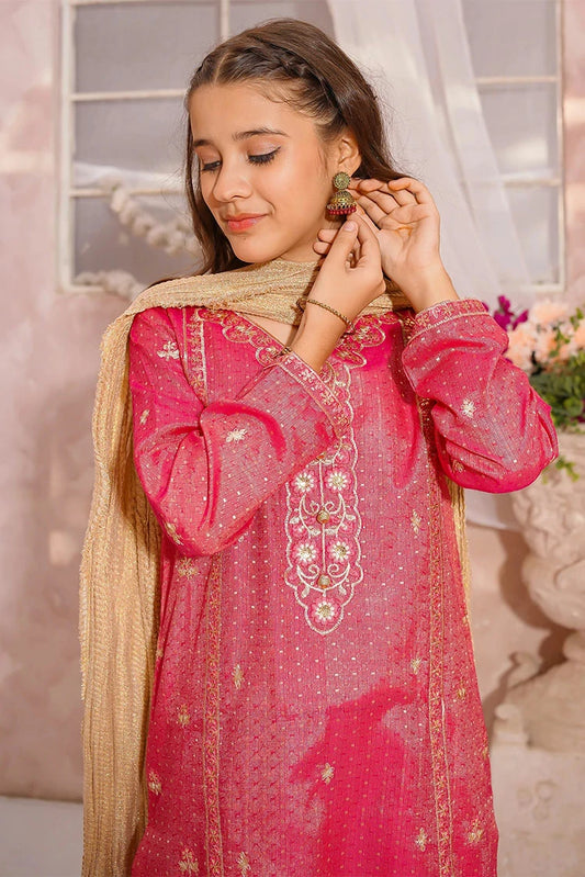 Picture of Modest - Girls Maysuri Embroidered Suit - 3 Piece - Available at Raja Sahib