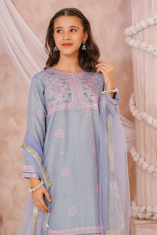 Picture of Modest - Cotton Lawn Embroidered Sharara - 3 Piece - Available at Raja Sahib