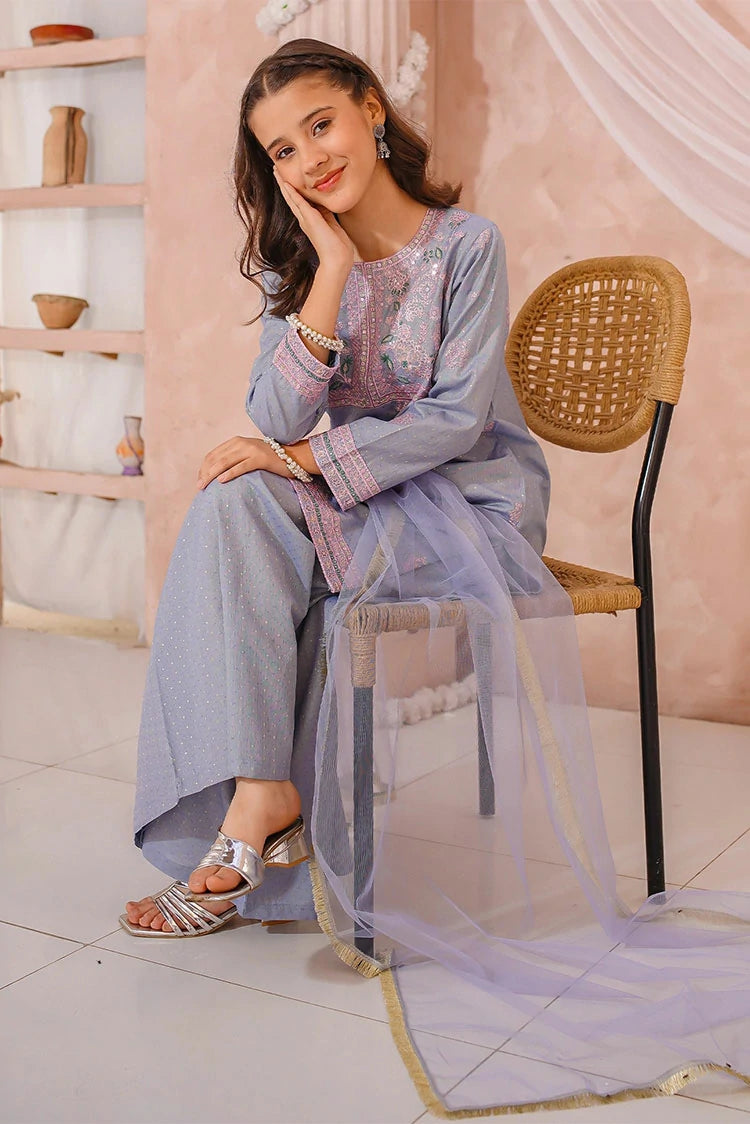 Picture of Modest - Cotton Lawn Embroidered Sharara - 3 Piece - Available at Raja Sahib