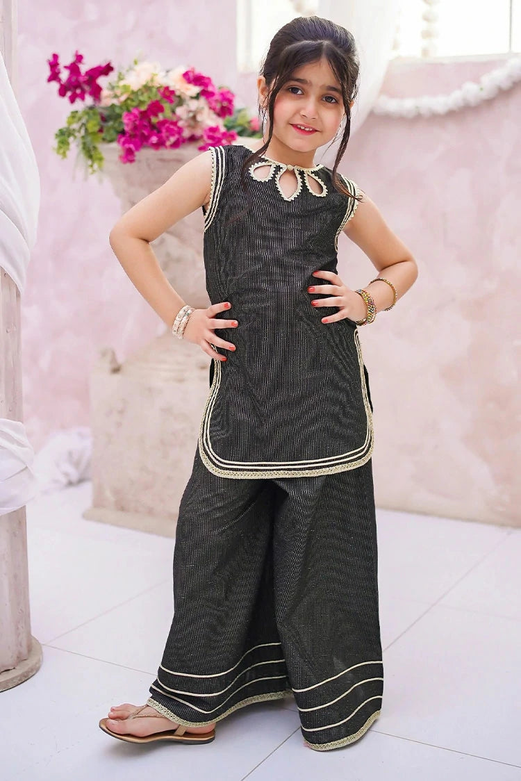 Picture of Modest - Toddlers Black Cotton Lawn Set - 3 Piece - Available at Raja Sahib
