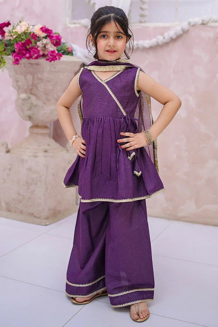 Picture of Modest - Embroidered Maysuri Sharara - 3 Piece - Available at Raja Sahib
