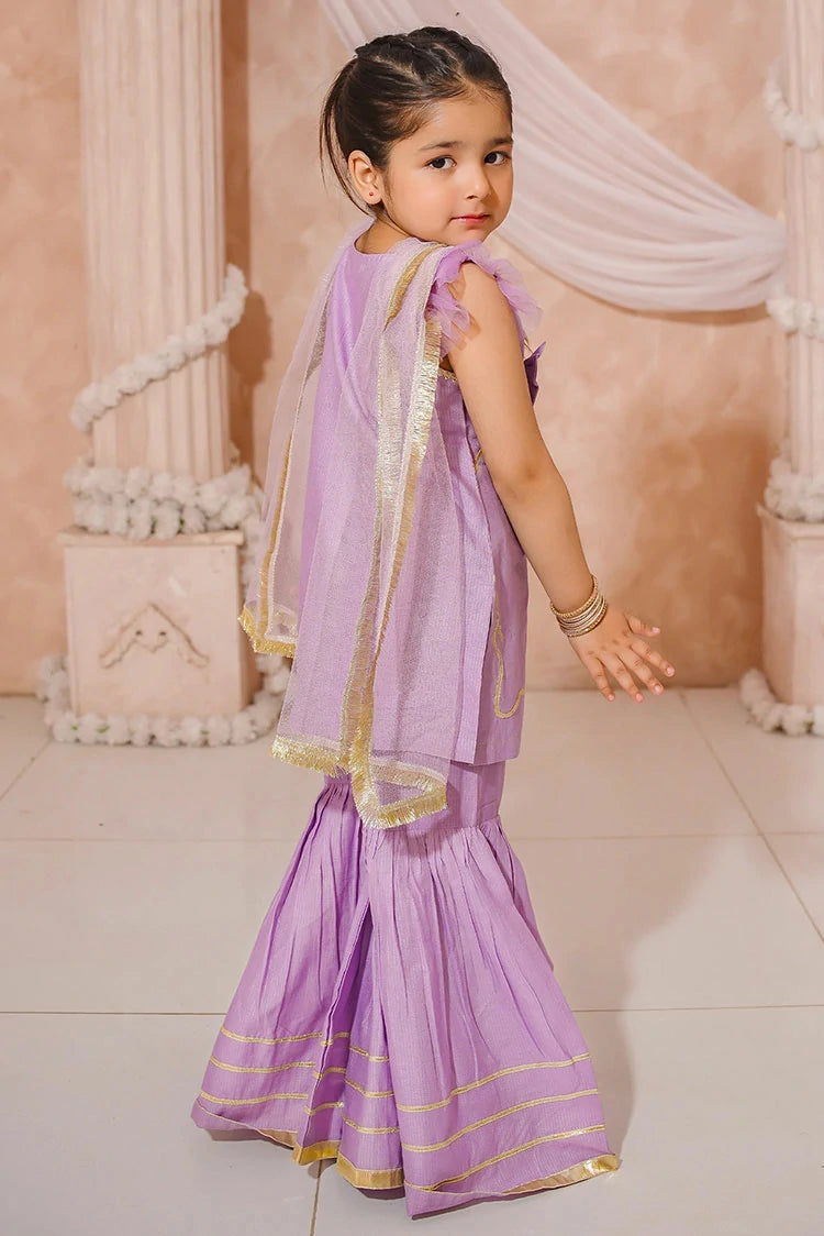 Picture of Modest - Cotton Lawn Embroidered Gharara - 3 Piece - Available at Raja Sahib