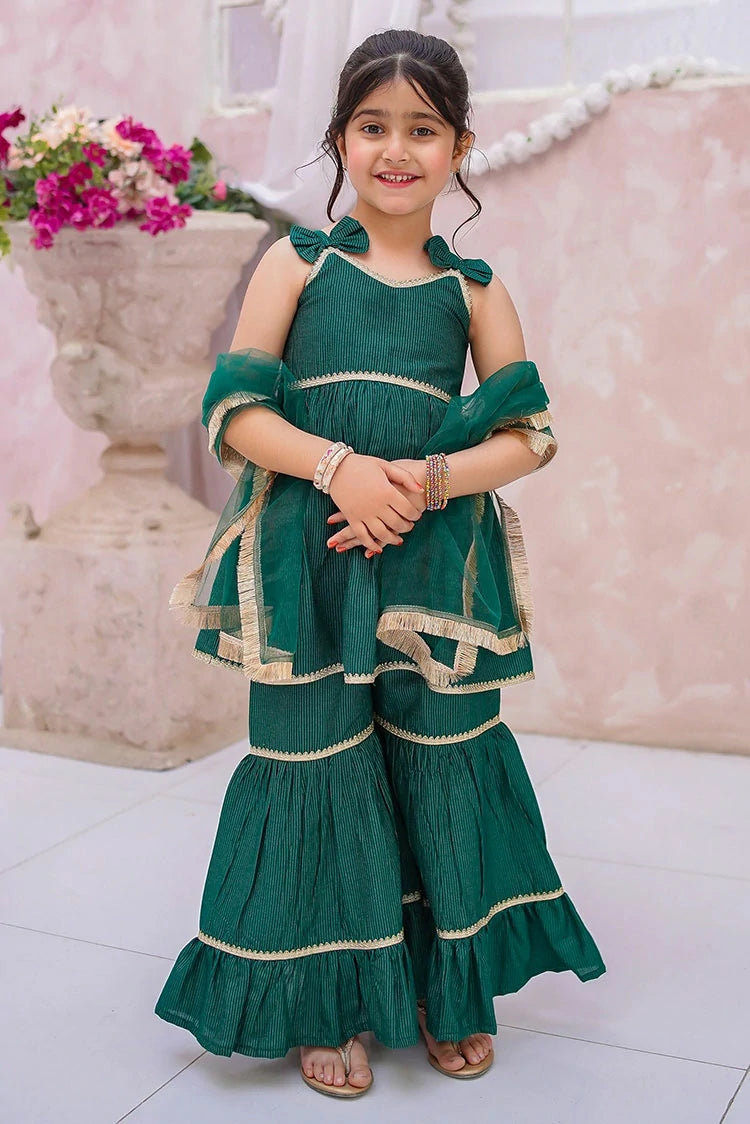 Picture of Modest - Embroidered Cotton Lawn Gharara - 3 Piece - Available at Raja Sahib
