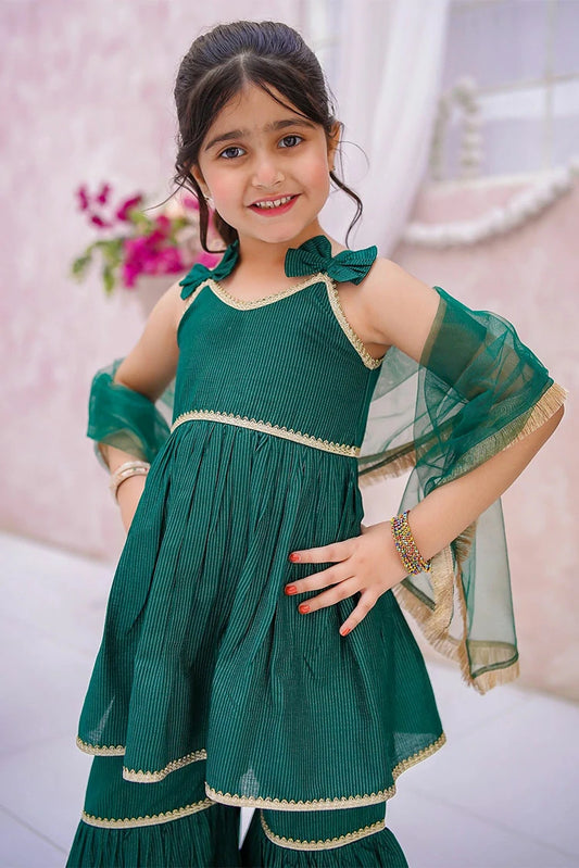 Picture of Modest - Embroidered Cotton Lawn Gharara - 3 Piece - Available at Raja Sahib