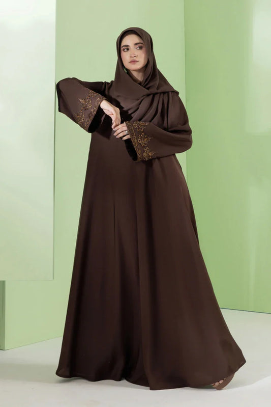 Picture of Malbus - Abaya - Mocha Luxe - Available at Raja Sahib