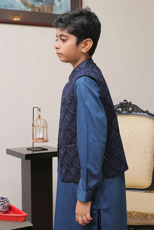 Picture of Real Image - Kids Waistcoat - OKW-008 - Available at Raja Sahib