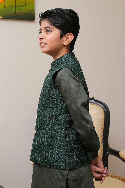 Picture of Real Image - Kids Waistcoat - OKW-009 - Available at Raja Sahib