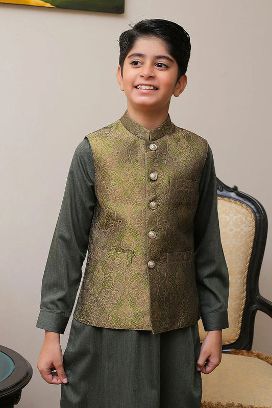 Picture of Real Image - Kids Waistcoat - OKW-010 - Available at Raja Sahib