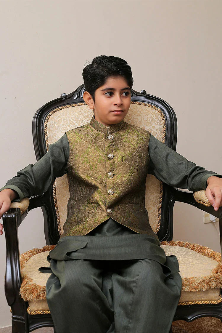 Picture of Real Image - Kids Waistcoat - OKW-010 - Available at Raja Sahib