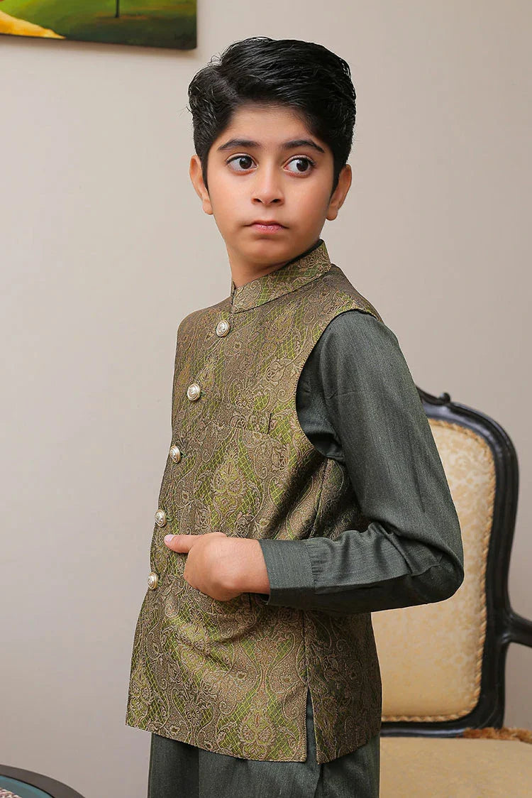 Picture of Real Image - Kids Waistcoat - OKW-010 - Available at Raja Sahib