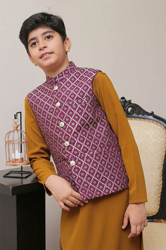 Picture of Real Image - Kids Waistcoat - OKW-013 - Available at Raja Sahib