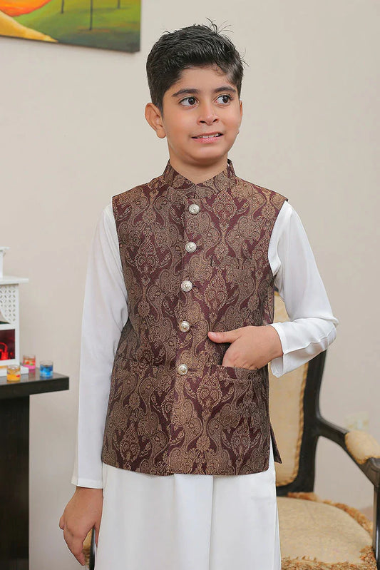 Picture of Real Image - Kids Waistcoat - OKW-020 - Available at Raja Sahib