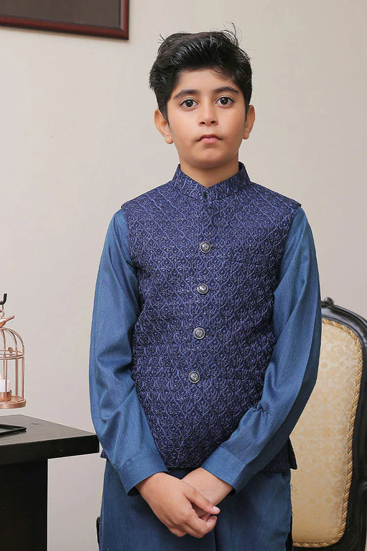 Picture of Real Image - Kids Waistcoat - OKW-021 - Available at Raja Sahib