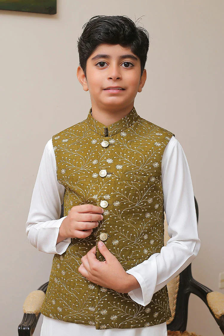 Picture of Real Image - Kids Waistcoat - OKW-022 - Available at Raja Sahib