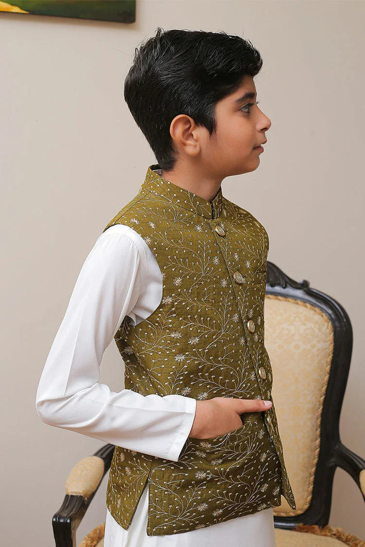 Picture of Real Image - Kids Waistcoat - OKW-022 - Available at Raja Sahib