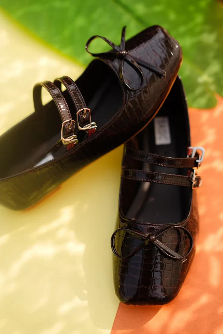 Picture of Chapter 13 - Mary Jane - Mocha Croc - Available at Raja Sahib