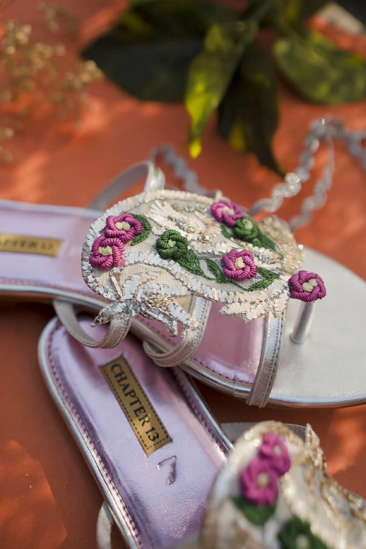 Picture of Chapter 13 - Chappals - Mehfil Patta - Silver - Available at Raja Sahib